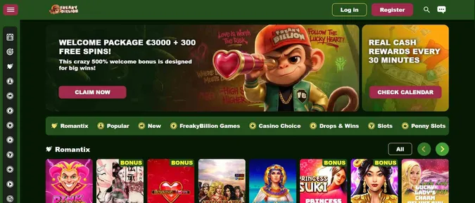 FreakyBillion Casino welcome offer