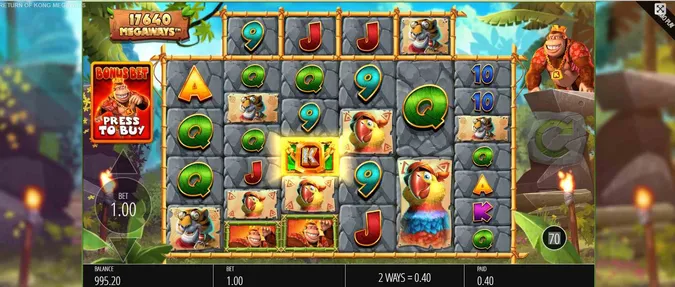 Slot reels of Return of Kong Megaways