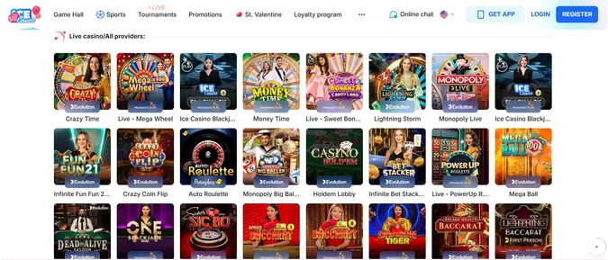 Ice casino live casino games