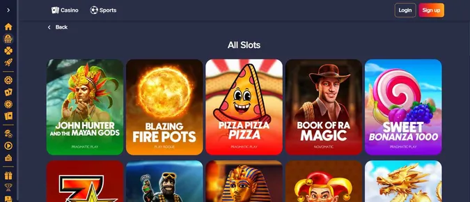 Collection of games at PuppyBet Casino