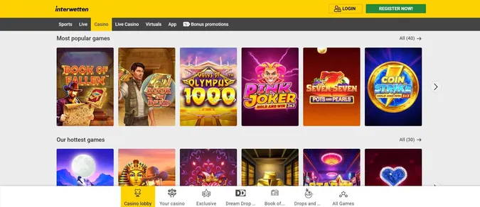 Interwetten Casino collection of casino games