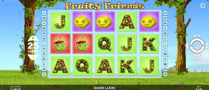 Gameplay of Fruity Friends slot