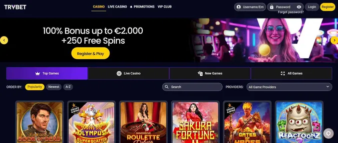 Trybet Casino welcome offer