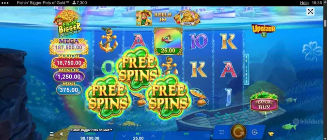 Free Spins on Fishin’ Bigger Pots of Gold slot game