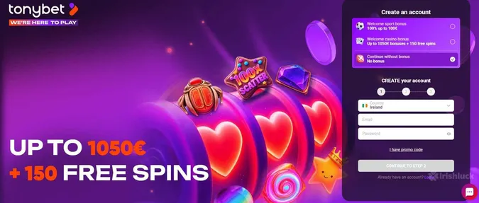 Tonybet casino welcome offer