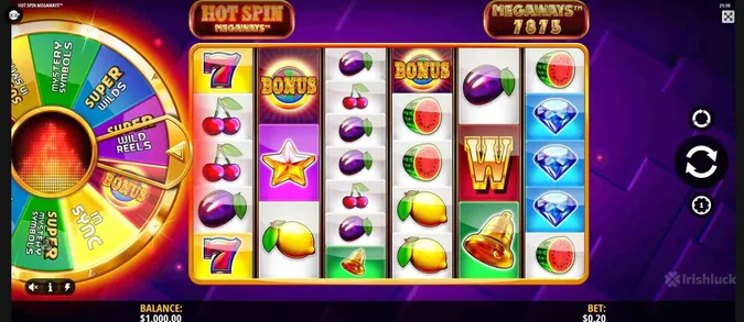 Gameplay Hot Spin Megaways slot
