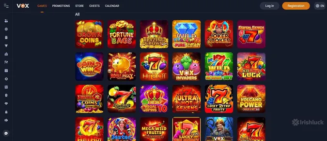 Vox Casino collection of casino games