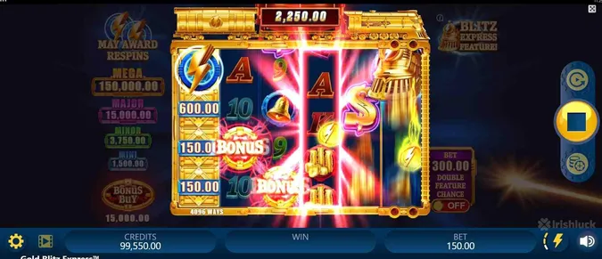 Gameplay of Gold Blitz Express Slot