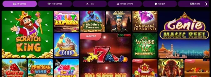Gratowin casino games selection