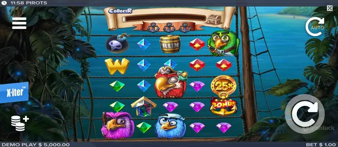 Gameplay of Pirots slot game