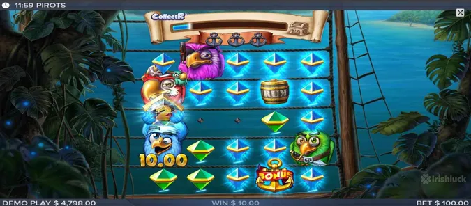 Collectr Feature in Pirots slot game