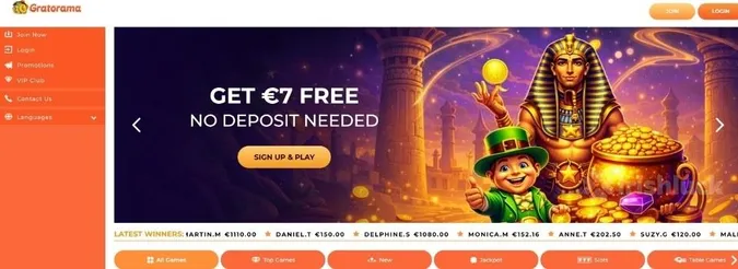 Gratorama welcome bonus