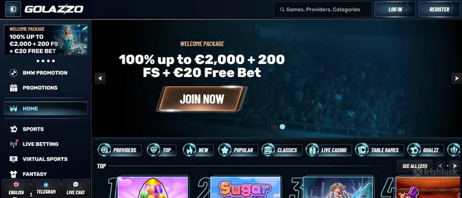 welcome bonus at Golazzo casino