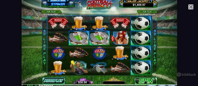 symbols of football frenzy slot game