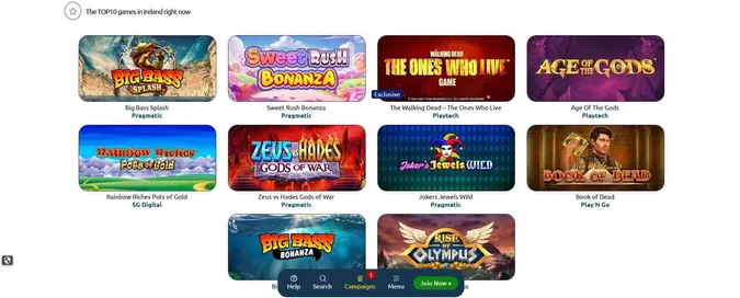 game collection at Winlandia casino