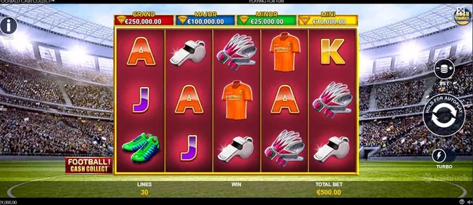 symbols of football cash collect slot game