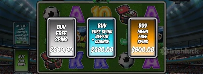Big Bass Bonanza football bonus buy