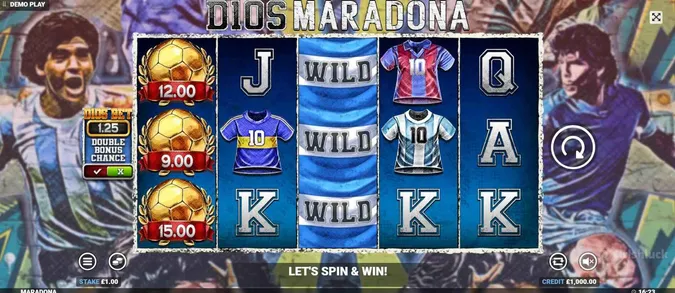 screenshot of dios maradona slot game