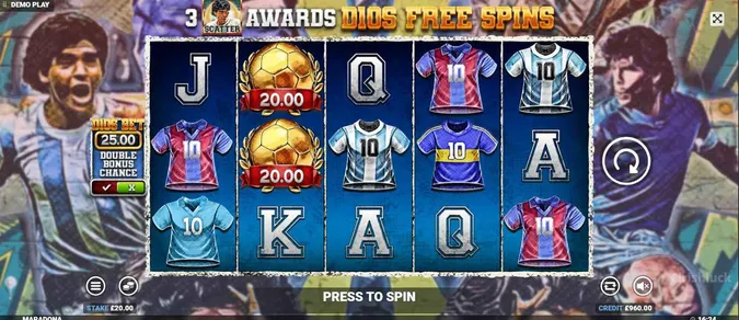 symbols of dios Maradona slot game
