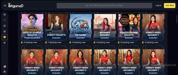 bitguruz live casino games