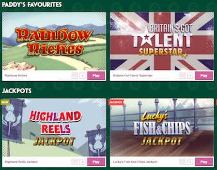 Paddy Power Bingo Ireland Games