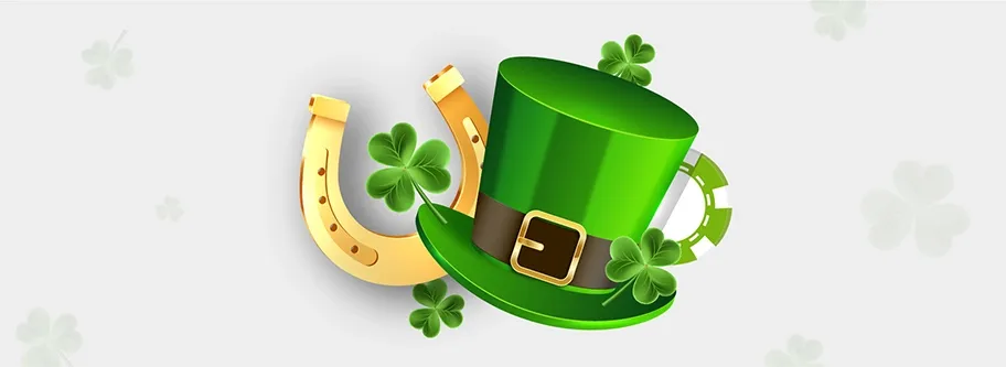 image of a green hat and a lucky golden horseshoe
