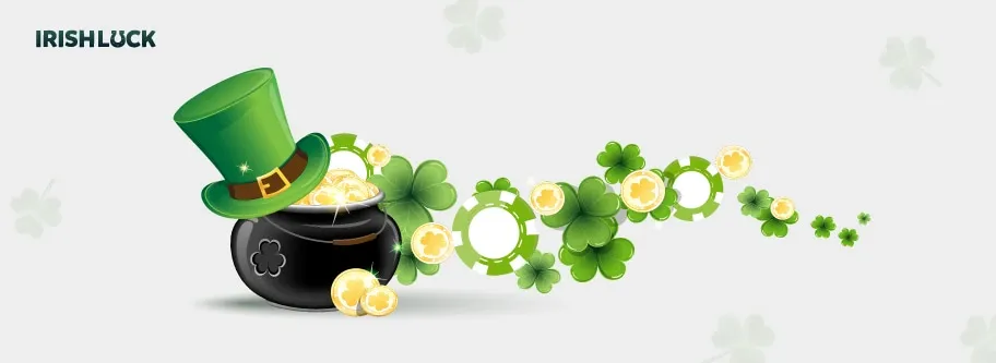 an image of a green top hat with lots of clovers