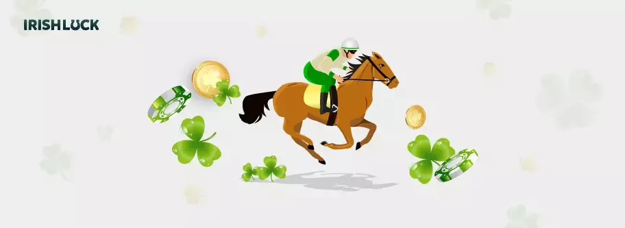 image of a horseman with shamrocks chips and coins