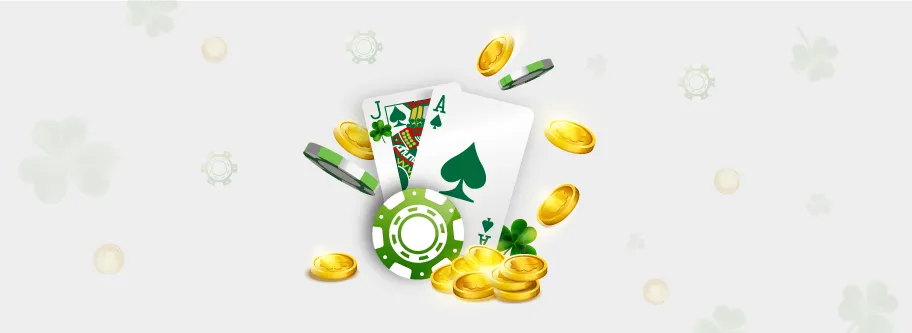 image of cards, chips and golden coins