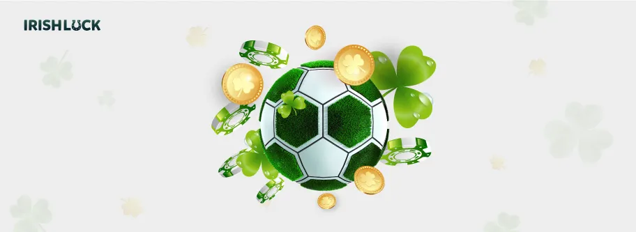image of football ball with coins chips and shamrock
