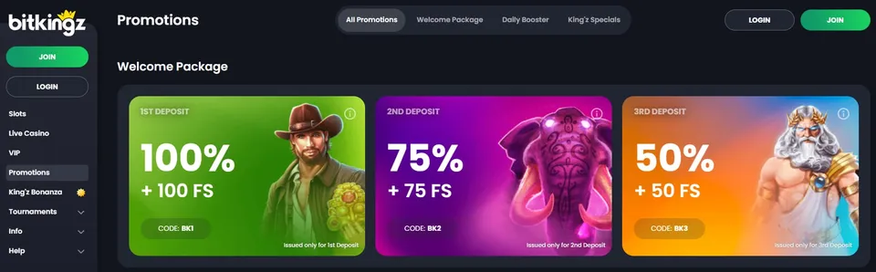 bitkingz casino welcome bonus