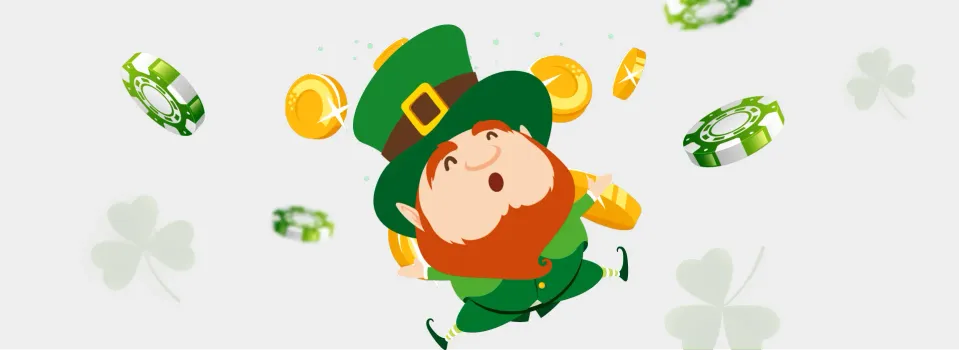 leprechaun with red beard and coins