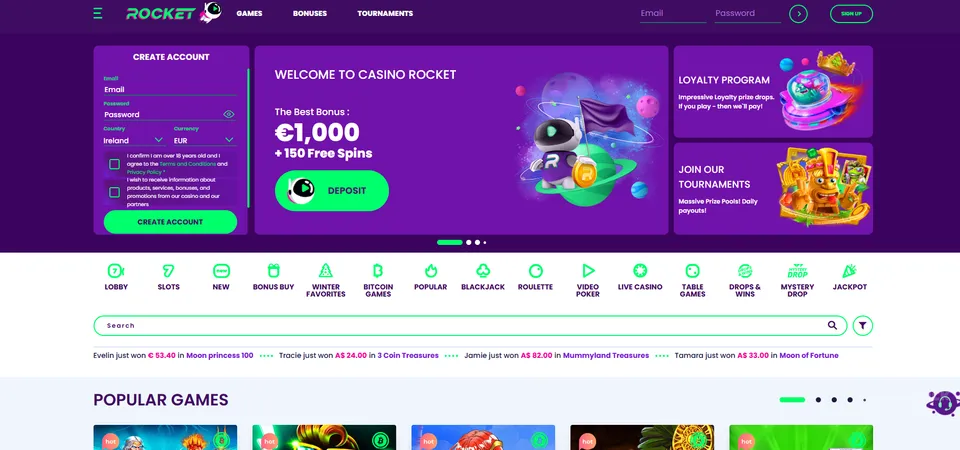 casino rocket fast payout casino